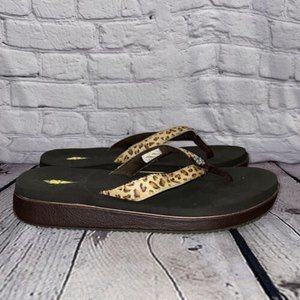 Volatile Women's Leopard Print Flip Flop Thong Sandals Size 9